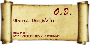 Oberst Demjén névjegykártya